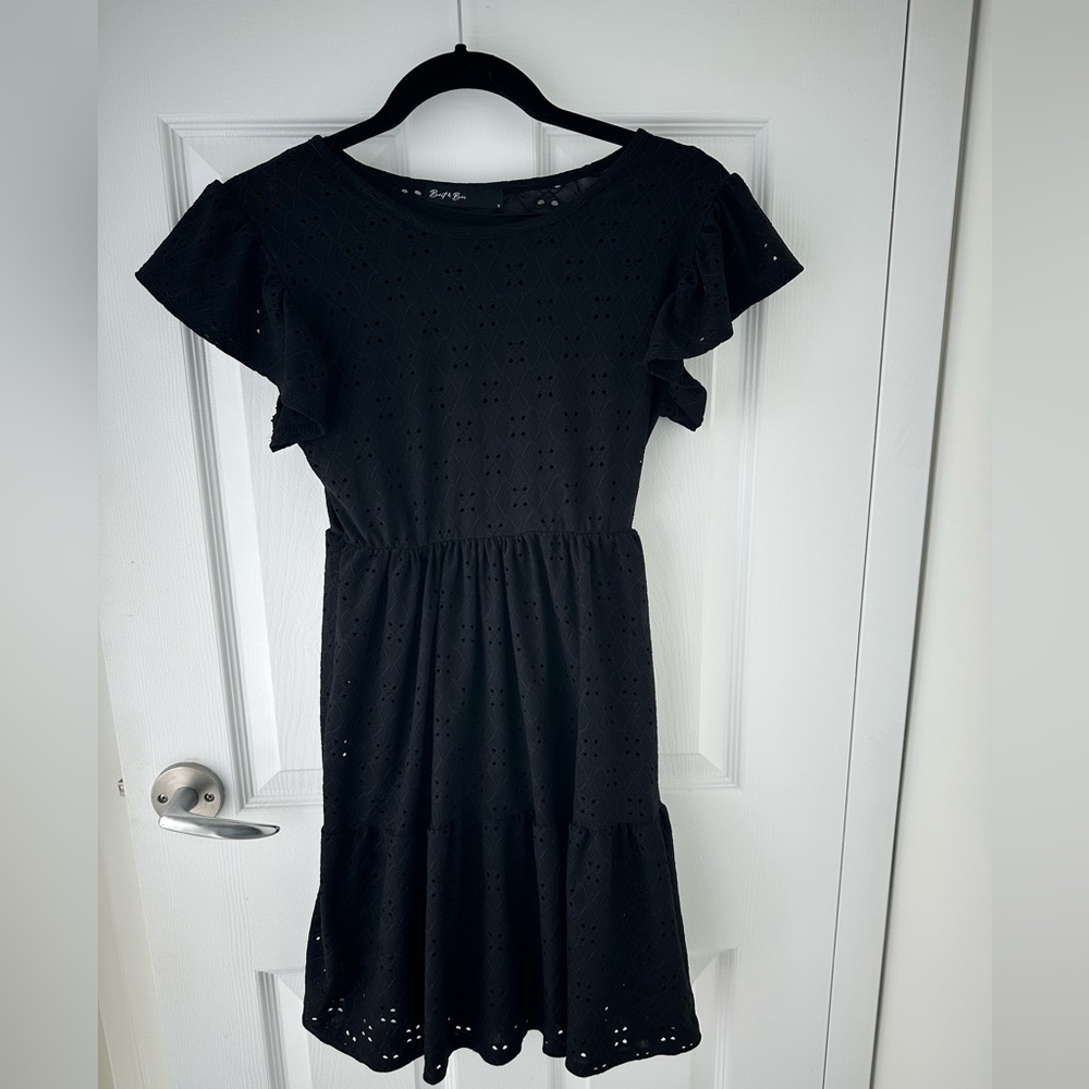 Brit & Bri Elegant Black Eyelet Dress Sz Small